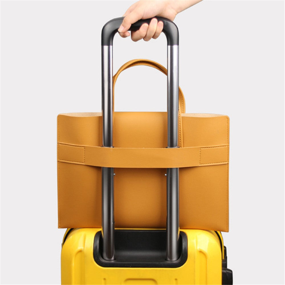 0814 13 / 14 inch Waterproof PU Leather Laptop Handbag Ultra Thin Notebook Carrying Bag