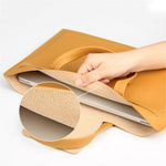 0814 13 / 14 inch Waterproof PU Leather Laptop Handbag Ultra Thin Notebook Carrying Bag