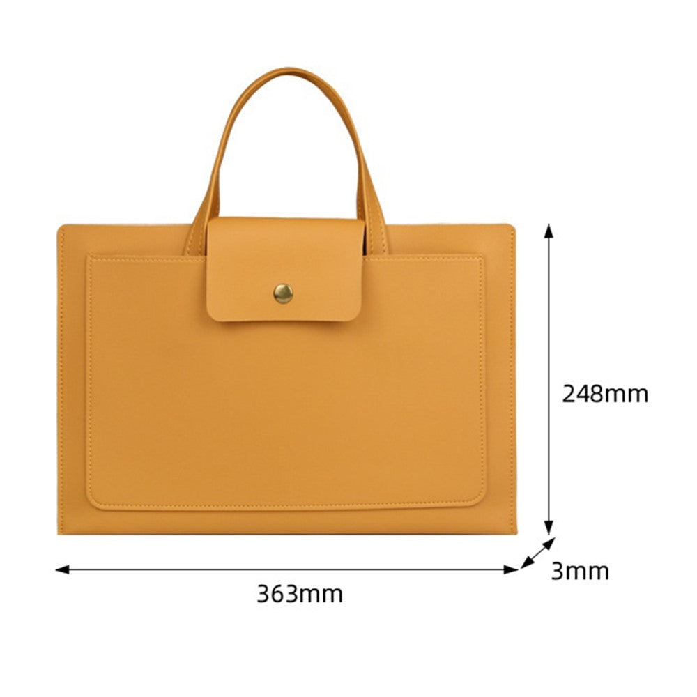 0814 13 / 14 inch Waterproof PU Leather Laptop Handbag Ultra Thin Notebook Carrying Bag