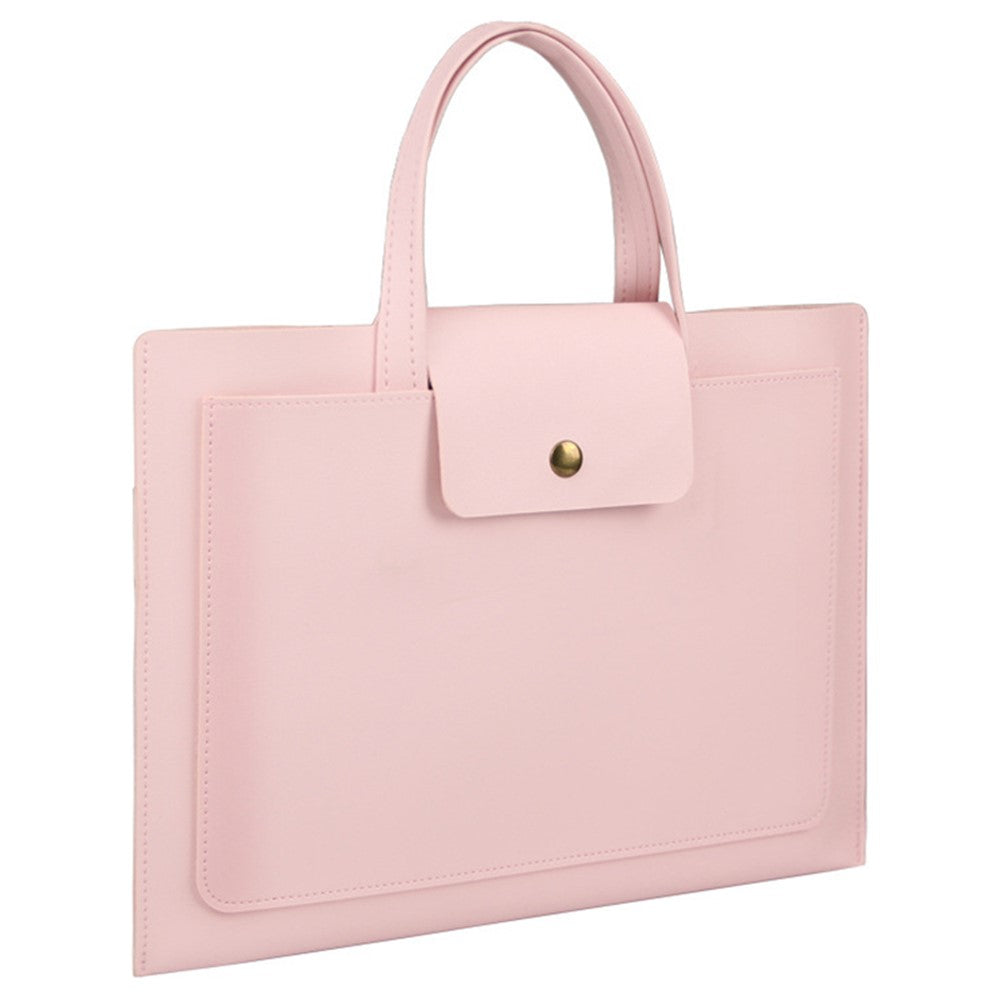 0814 13 / 14 inch Waterproof PU Leather Laptop Handbag Ultra Thin Notebook Carrying Bag