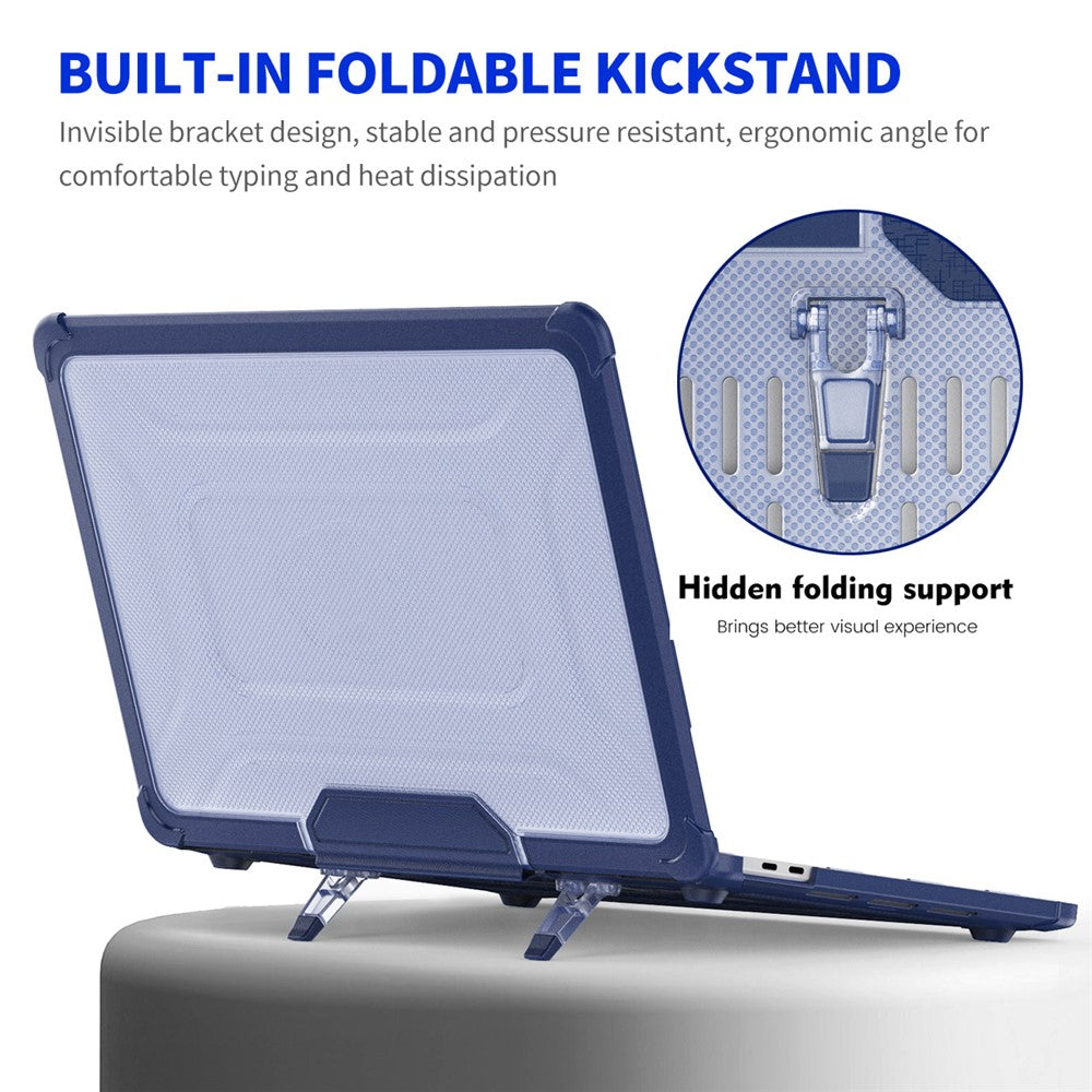 ENKAY HAT PRINCE For MacBook Pro 13 inch (2020) A2251 / A2289 / A2338 (US Version) Anti-Drop Slim Case Kickstand Laptop Hard PC Cover