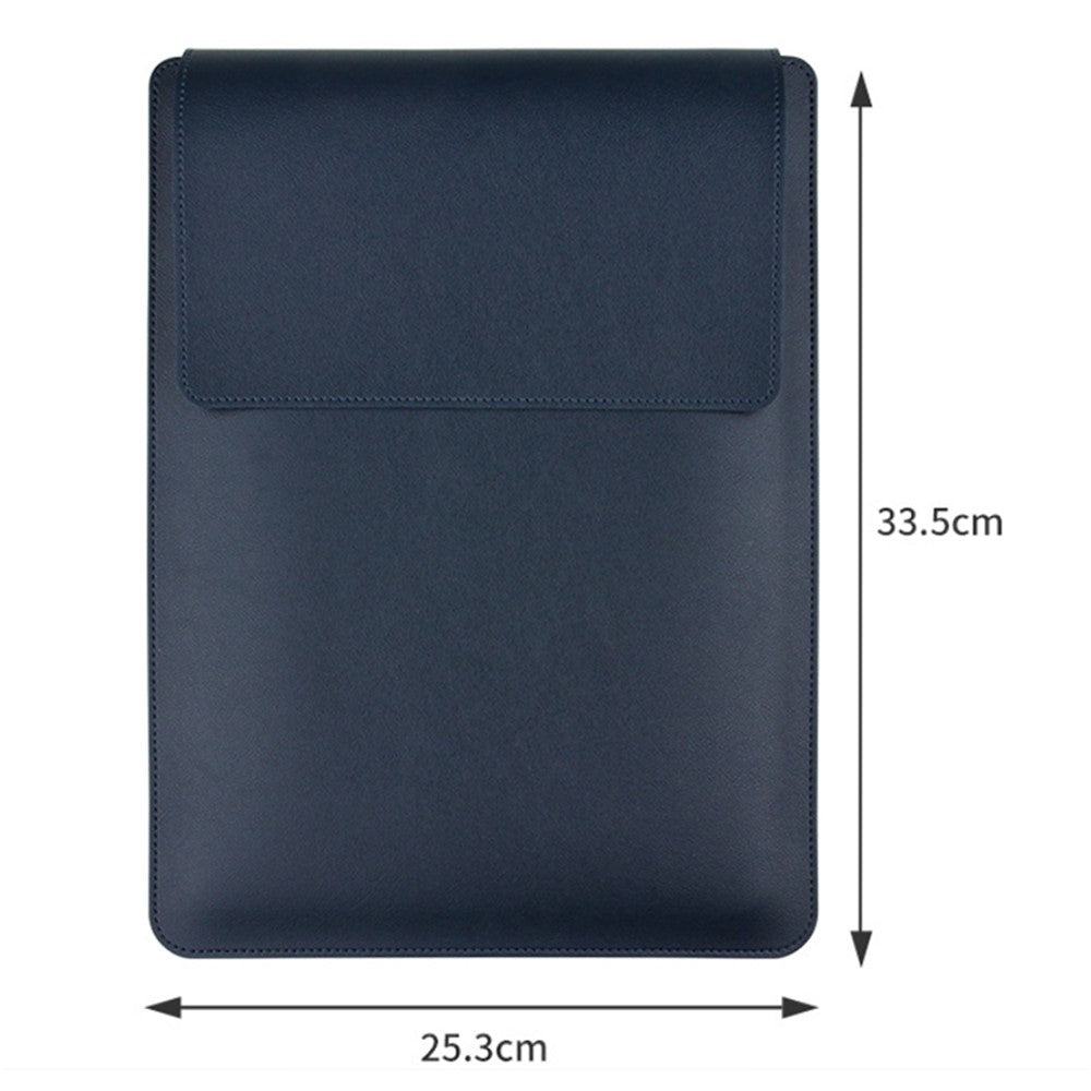 14-inch Laptop Sleeve PU Leather Bag with Adjustable Stand + Small Bag