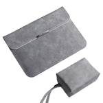 13 / 14 inch Horizontal Laptop Bag Ultra Slim PU Leather Notebook Sleeve + Small Bag