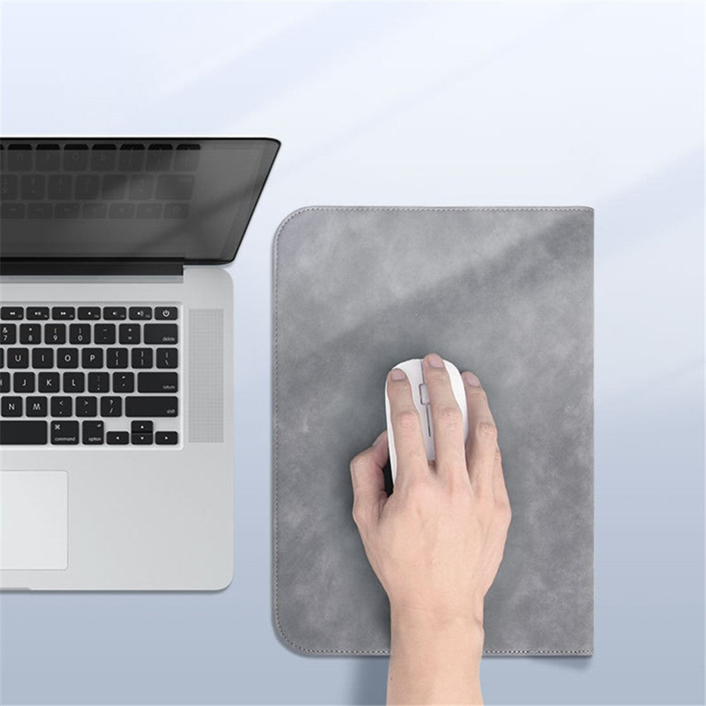 13 / 14 inch Horizontal Laptop Bag Ultra Slim PU Leather Notebook Sleeve + Small Bag