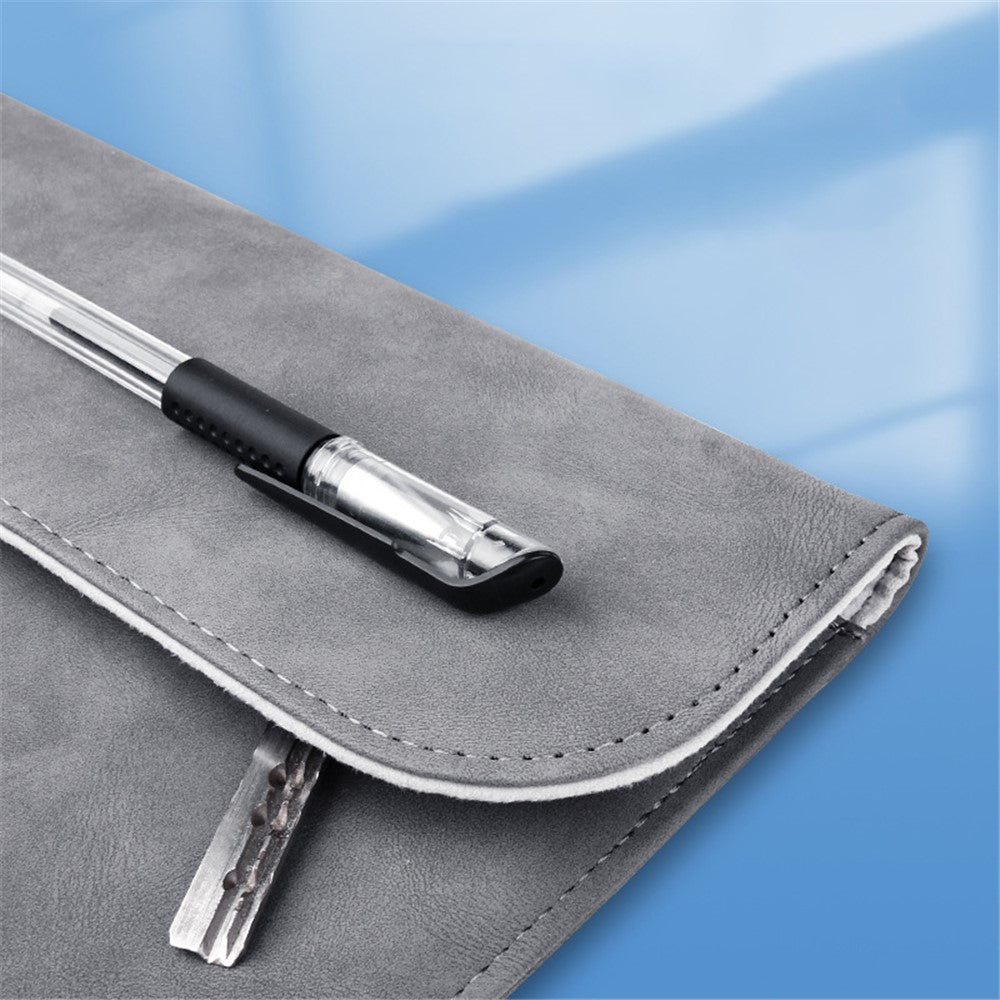 13 / 14 inch Horizontal Laptop Bag Ultra Slim PU Leather Notebook Sleeve + Small Bag