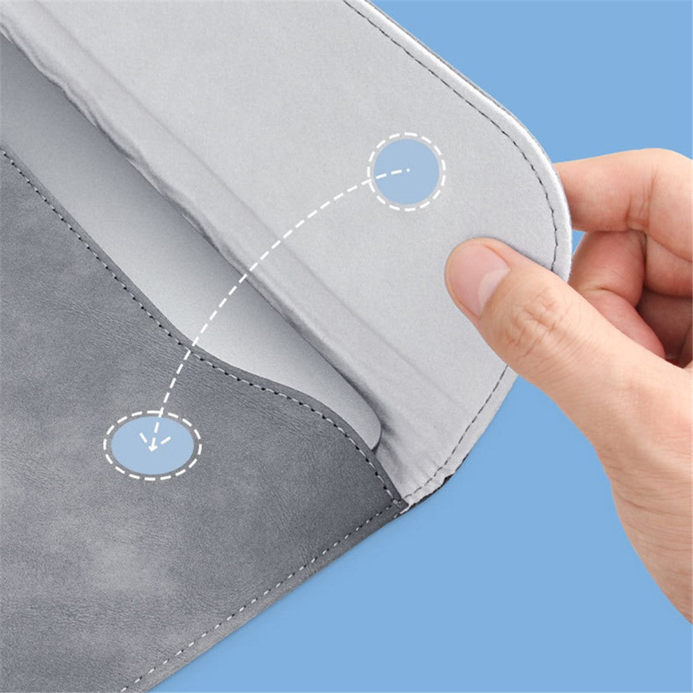 13 / 14 inch Horizontal Laptop Bag Ultra Slim PU Leather Notebook Sleeve + Small Bag