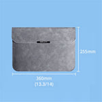 13 / 14 inch Horizontal Laptop Bag Ultra Slim PU Leather Notebook Sleeve + Small Bag
