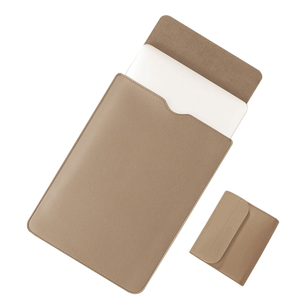 14 tommer laptop-sleeve ultratyndt PU-læder bæretaske + lille taske