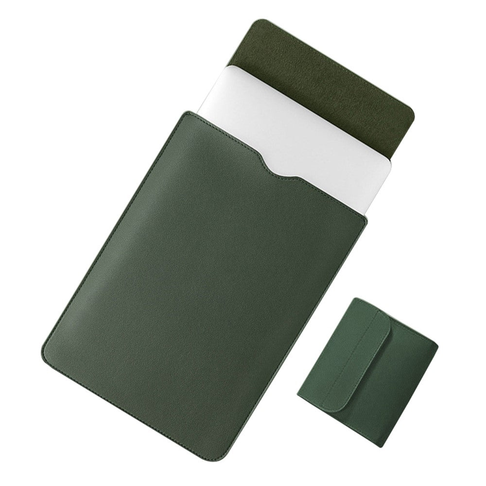 14 tommer laptop-sleeve ultratyndt PU-læder bæretaske + lille taske