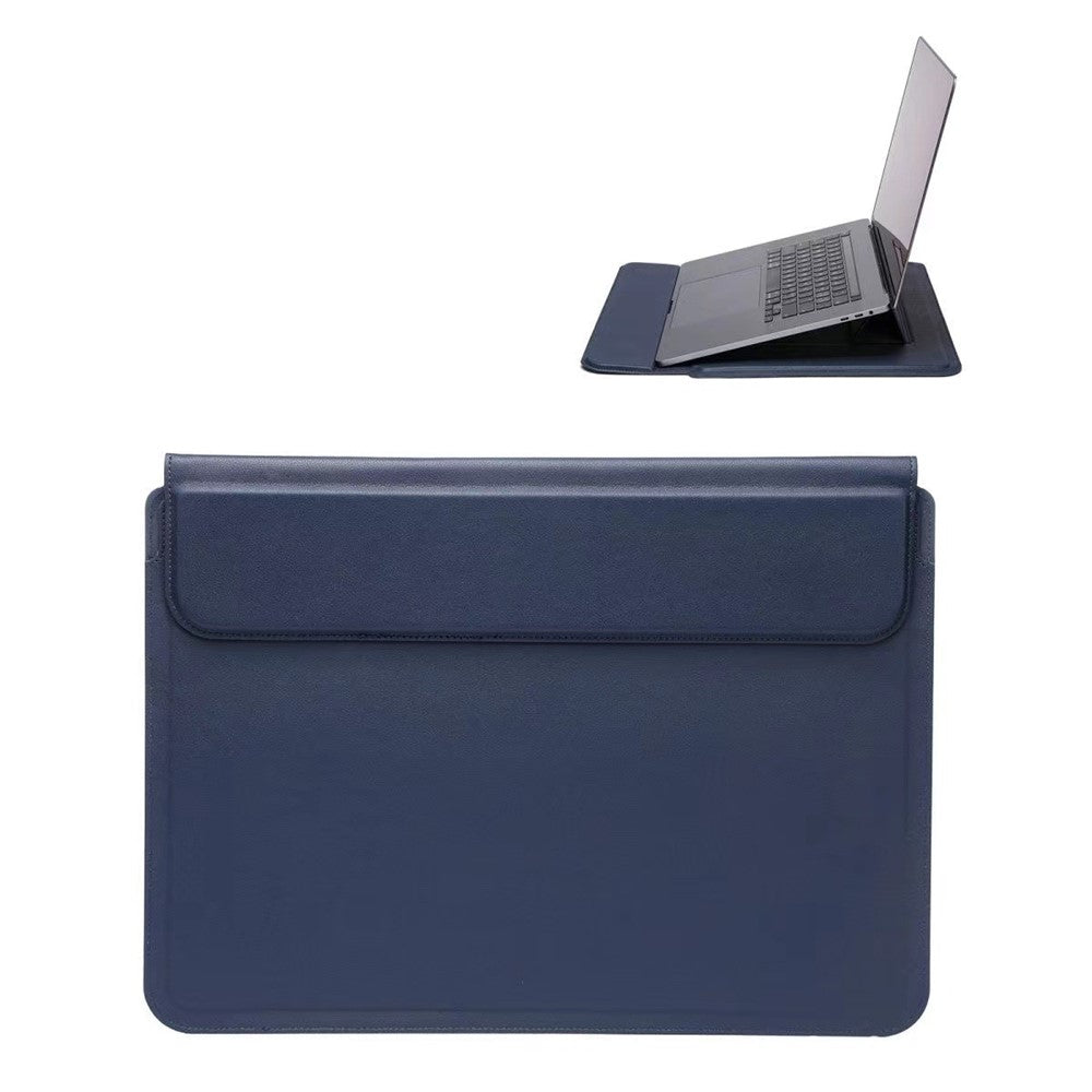 15-16 inch Leather Laptop Sleeve Ultra-Slim Computer Carrying Case with Foldable Stand and Soft Inner Lining