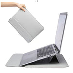 15-16 inch Leather Laptop Sleeve Ultra-Slim Computer Carrying Case with Foldable Stand and Soft Inner Lining