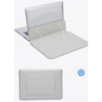 15-16 inch Leather Laptop Sleeve Ultra-Slim Computer Carrying Case with Foldable Stand and Soft Inner Lining