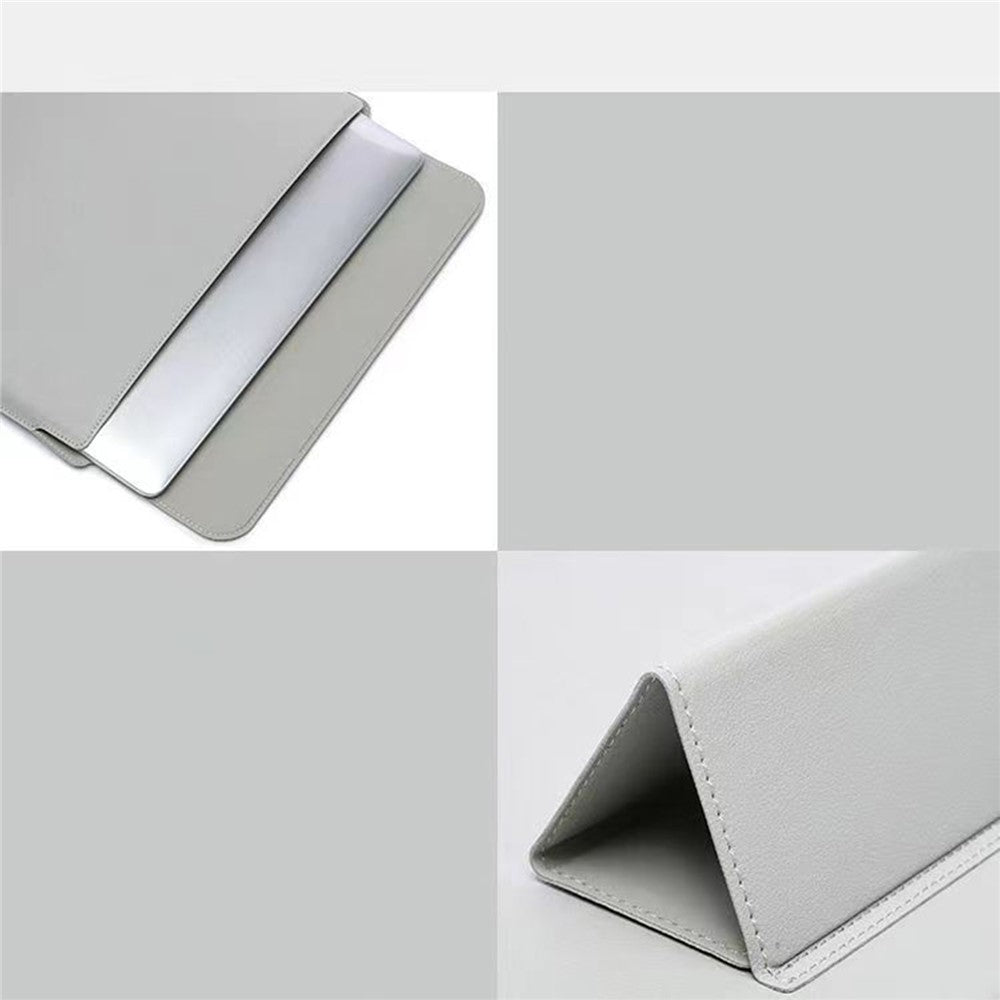 15-16 inch Leather Laptop Sleeve Ultra-Slim Computer Carrying Case with Foldable Stand and Soft Inner Lining