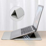 15-16 inch Leather Laptop Sleeve Ultra-Slim Computer Carrying Case with Foldable Stand and Soft Inner Lining