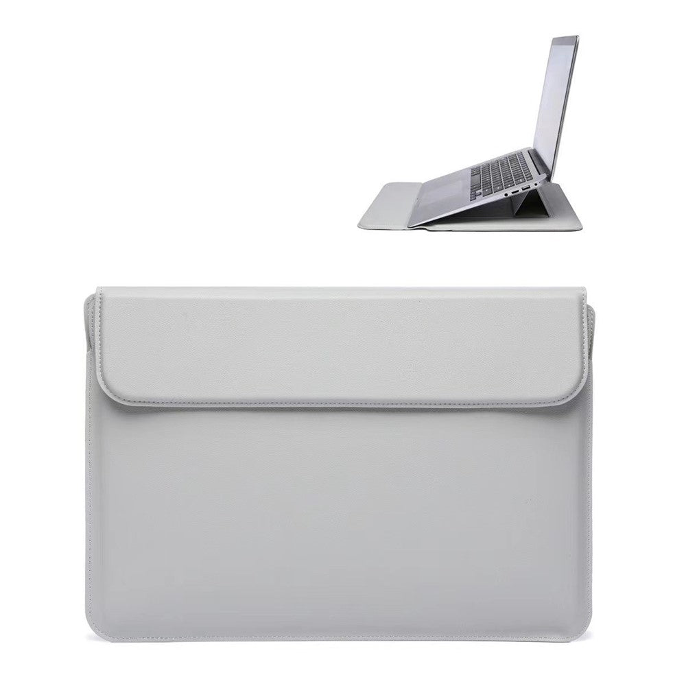 15-16 inch Leather Laptop Sleeve Ultra-Slim Computer Carrying Case with Foldable Stand and Soft Inner Lining