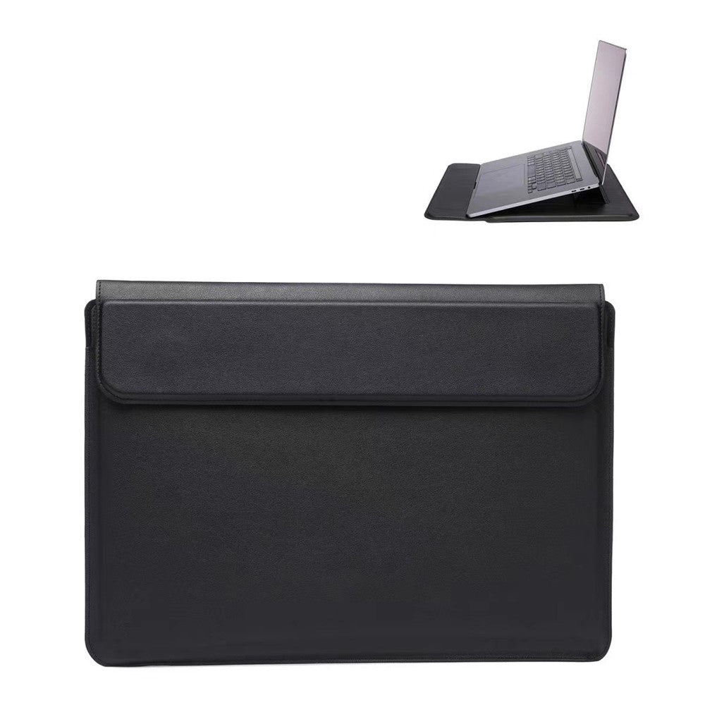 15-16 inch Leather Laptop Sleeve Ultra-Slim Computer Carrying Case with Foldable Stand and Soft Inner Lining