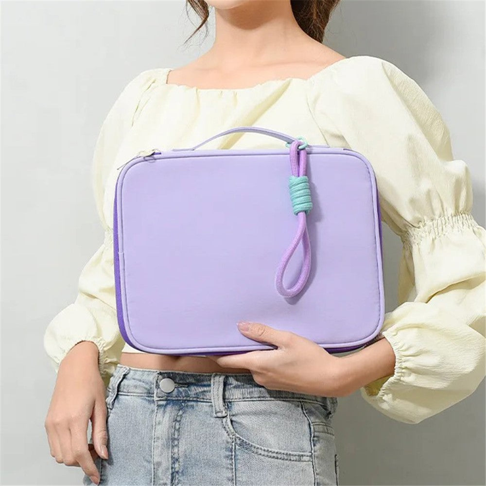 606 For iPad MacBook MateBook 13.3 / 14 Inch Laptop Bag Nylon Handbag with Hanging Ornament
