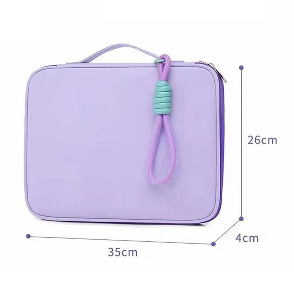 606 For iPad MacBook MateBook 13.3 / 14 Inch Laptop Bag Nylon Handbag with Hanging Ornament