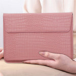 11-12 tommer laptop sleeve PU-læder krokodillemønster stativ laptop taske