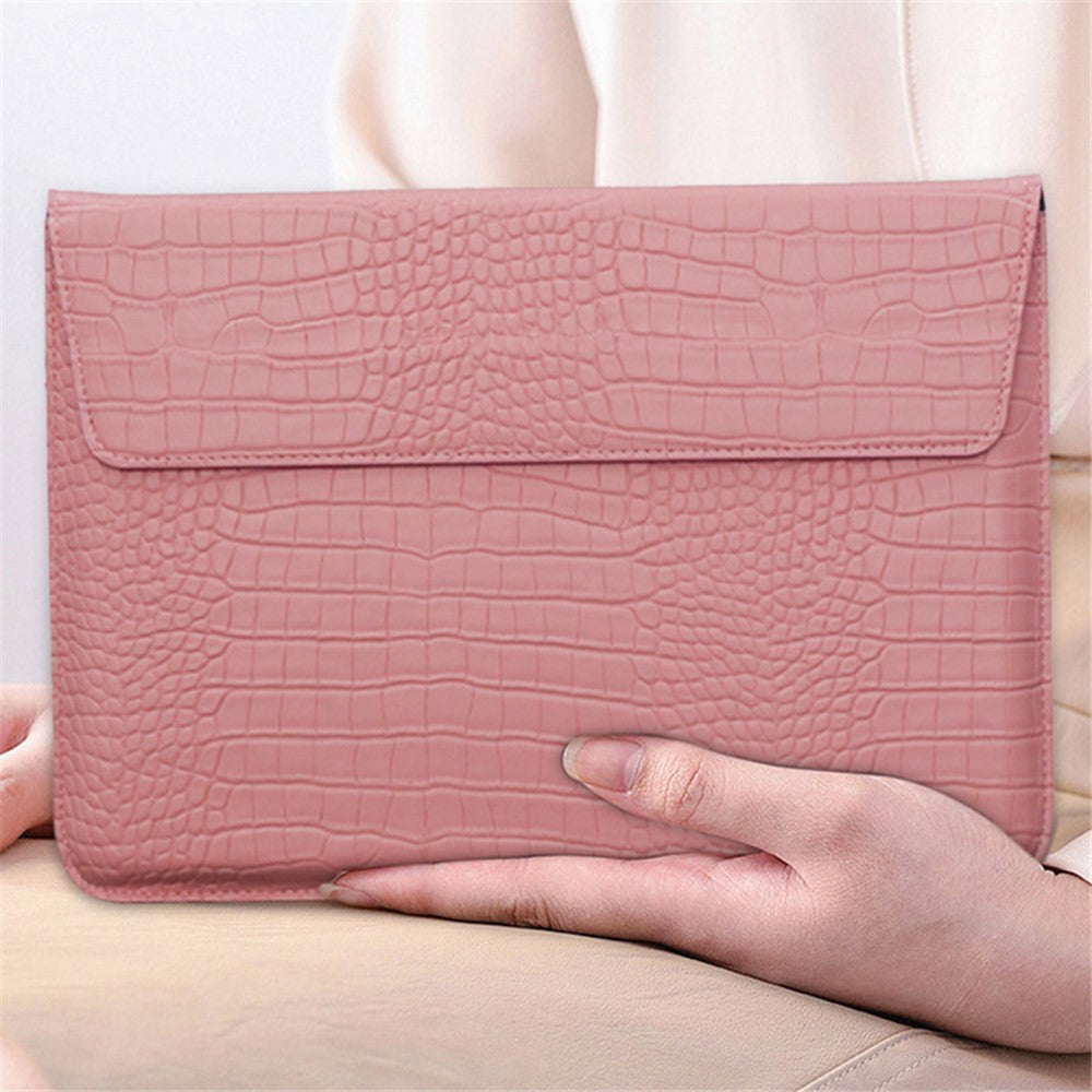11-12 tommer laptop sleeve PU-læder krokodillemønster stativ laptop taske