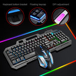 T-WOLF TF600 Backlit Wired 104-Key Gaming Keyboard with Wired Mouse for Gaming Working