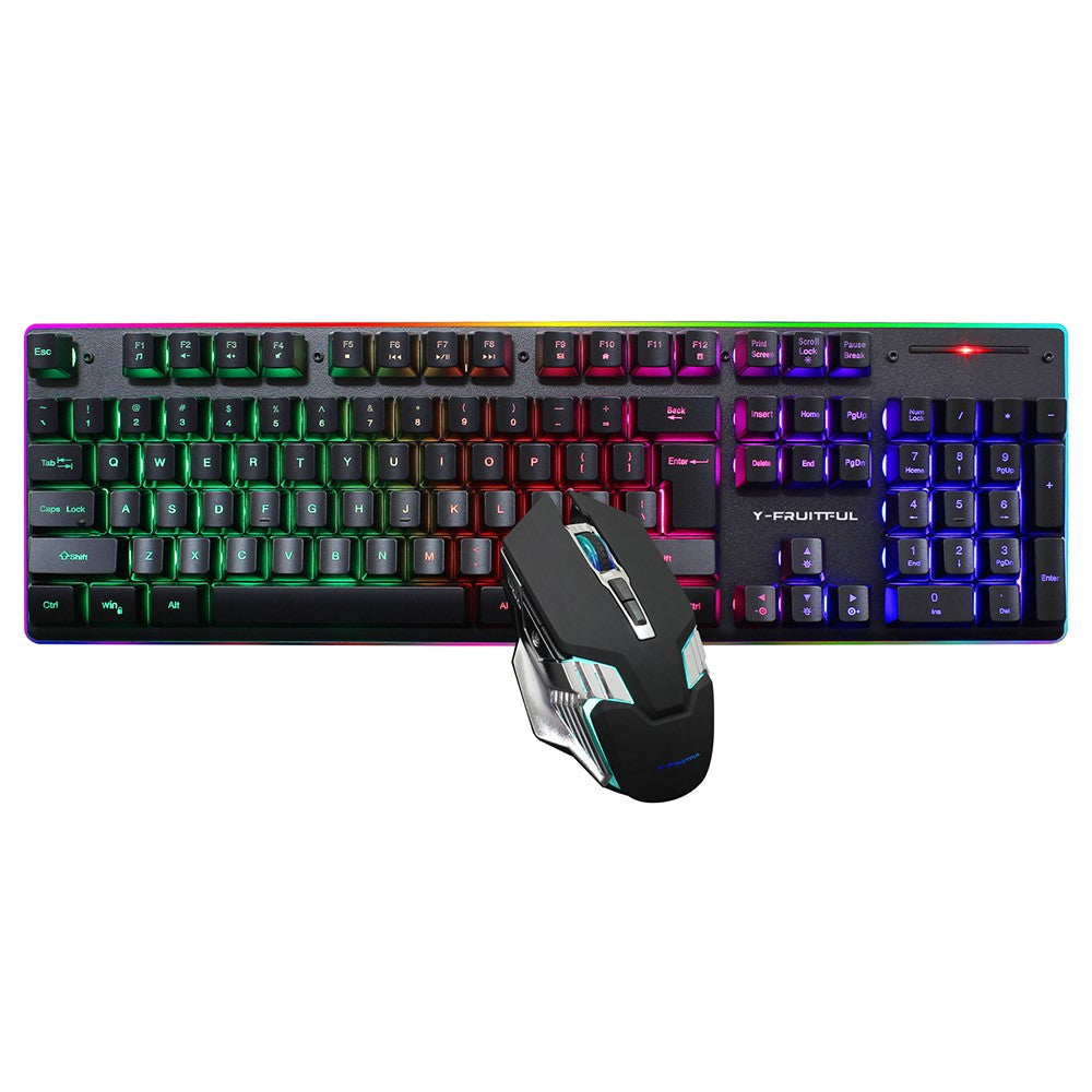 Y-FRUITFUL KM99 Backlit Bluetooth-compatible Keyboard Mouse Set for Home Office