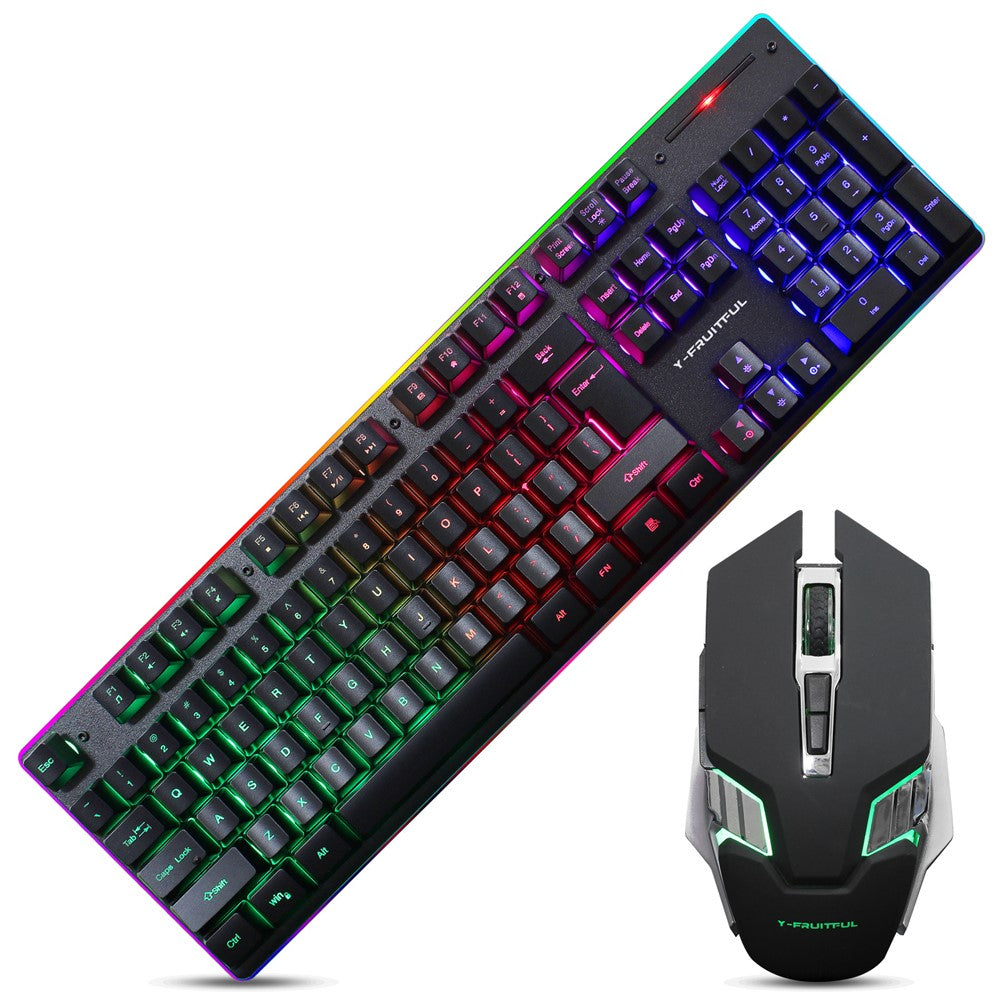 Y-FRUITFUL KM99 Backlit Bluetooth-compatible Keyboard Mouse Set for Home Office