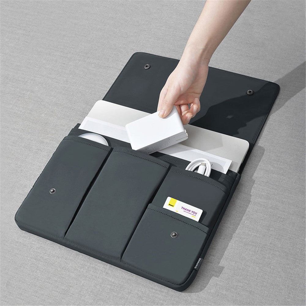 14 tommer laptop sleeve, vandtæt nylon computertaske med flere rum