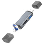 ADS-306 USB / 8-Pin / Type-C Plug SD TF Card Reader U-Disk Data Transfer Adapter