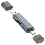 ADS-306 USB / 8-Pin / Type-C Plug SD TF Card Reader U-Disk Data Transfer Adapter