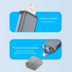 ADS-306 USB / 8-Pin / Type-C Plug SD TF Card Reader U-Disk Data Transfer Adapter