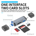 ADS-307 USB / Type-C / Micro Plug SD TF Card U-Disk Reader Data Transfer OTG Adapter