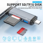ADS-307 USB / Type-C / Micro Plug SD TF Card U-Disk Reader Data Transfer OTG Adapter