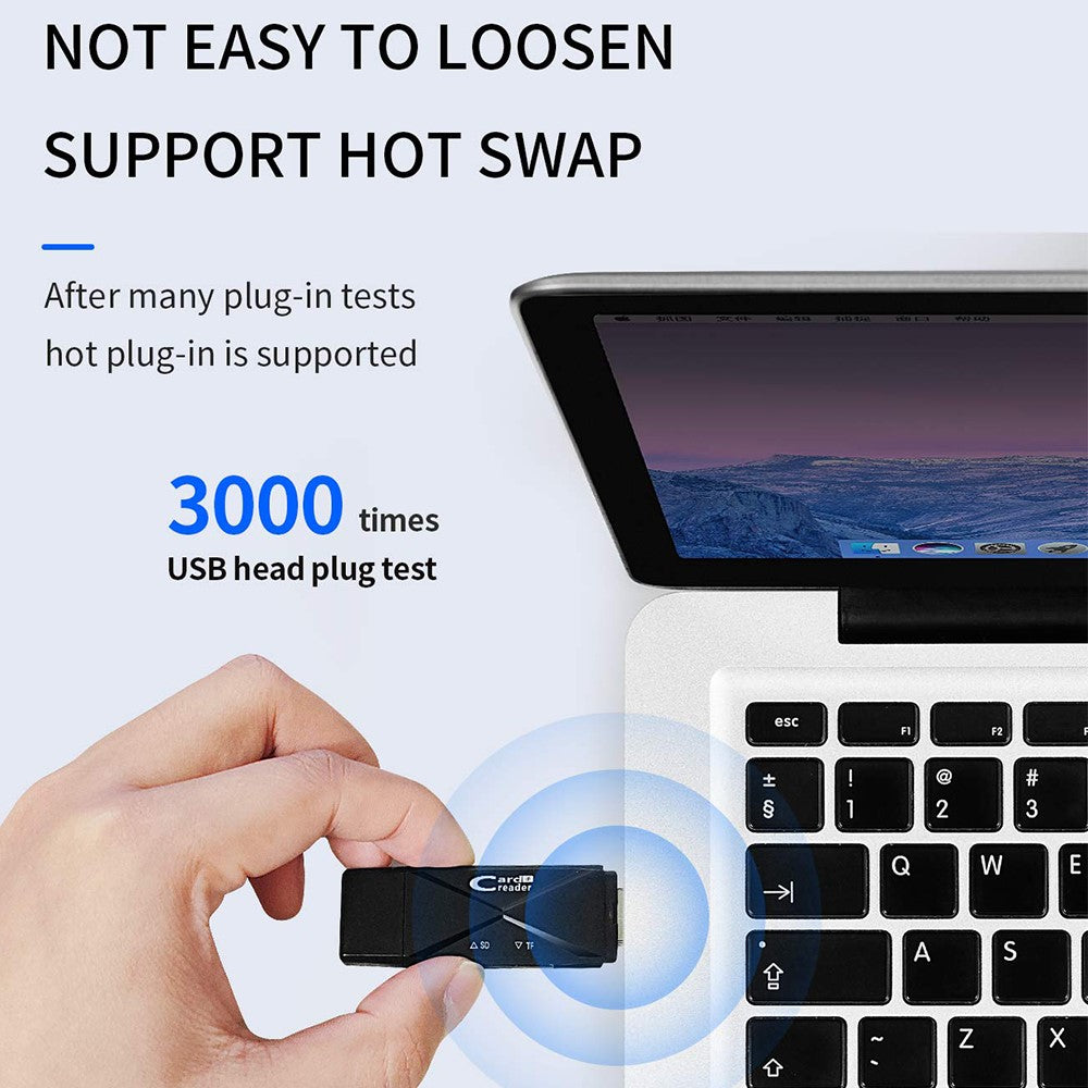 ADS-218 USB / 8-Pin / Type-C 3-in-1 SD TF Memory Card Reader Data Transfer Adapter