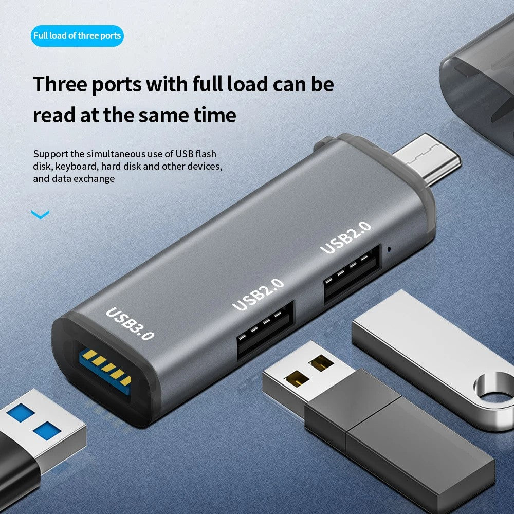 ADS-302C Type-C Adapter Hub to USB 3.0 + Dual USB 2.0 Expansion Station