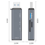 ADS-308A Aluminum Alloy USB 3.0 + USB 2.0 Splitter Hub SD / TF Card Reader
