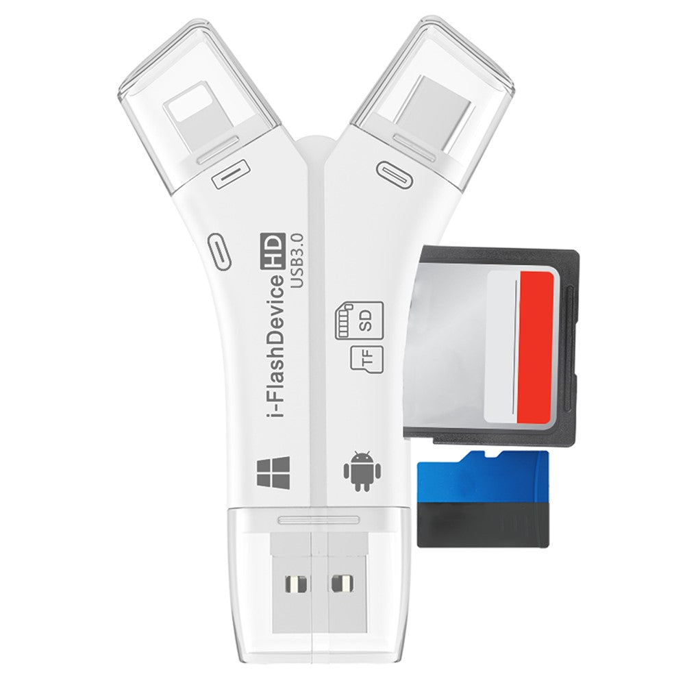 NK908C HD 4-in-1 Ip / USB-C 3.0 / USB-A 3.0 / Micro Charging Adapter SD / TF Card Reader