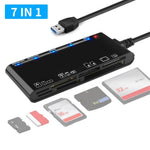 CR7 USB 3.0 Multifunktionel Kortlæser CF XD MS SD TF Kortlæser til Mac / Windows / Linux