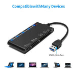 CR7 USB 3.0 Multifunktionel Kortlæser CF XD MS SD TF Kortlæser til Mac / Windows / Linux