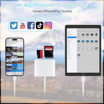 8-Pin Plug SD+TF+USB2.0 Memory Card U-Disk Reader Data Transfer Adapter