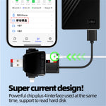 USB / 8-Pin / Type-C Plug Card Reader USB+SD+TF+USB-C Memory Card U-Disk Hard Disk Adapter