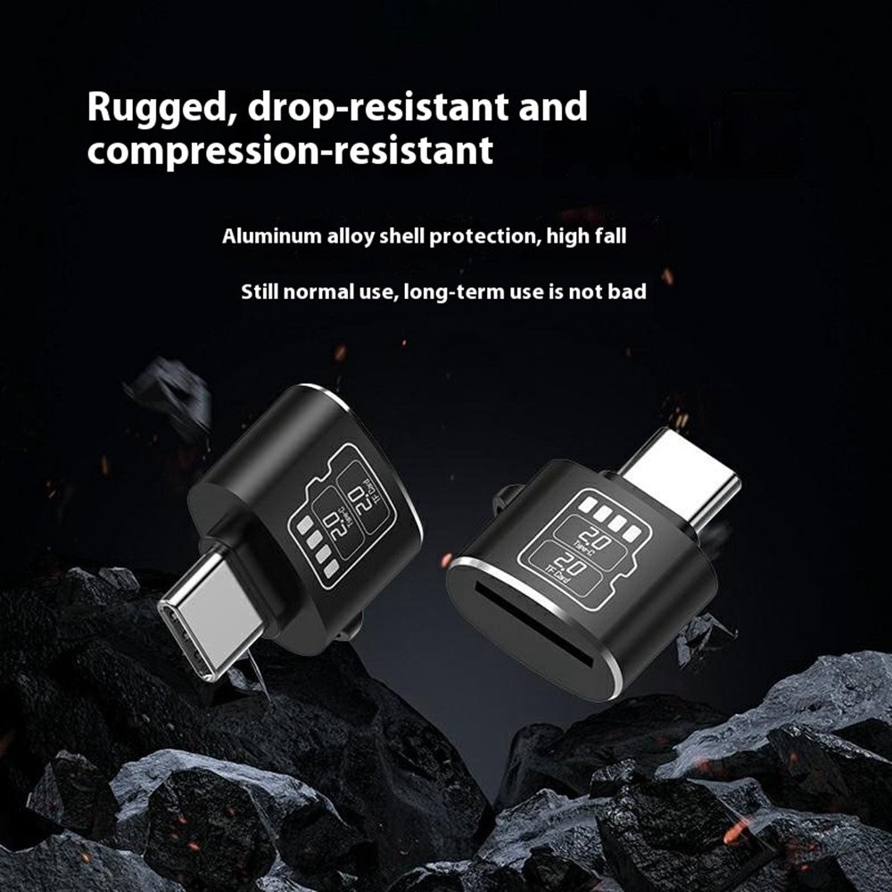 Aluminum Alloy Mini Type-C Card Reader Supports Up to 2TB TF Card, 25MB / s Read Speed