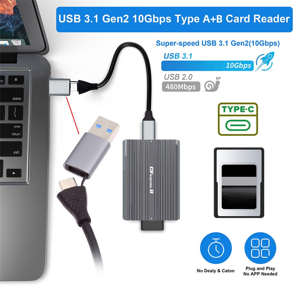 UC-152-CFX USB3.1 Type-C USB3.0 Type-A to CF Express Extension Card Reader CFE Type-A Type-B Support R5 Z6 Z7 CFB Memory Card