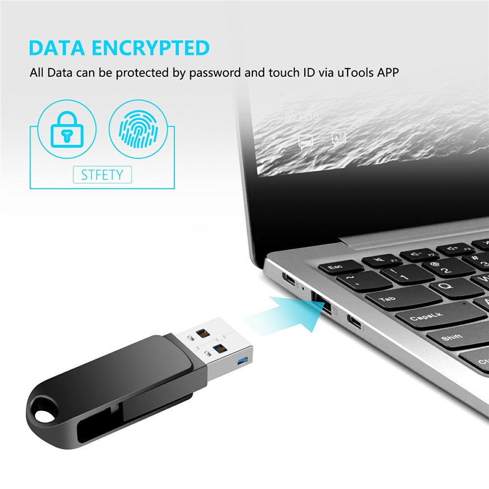 2 in 1 Card Reader 32GB OTG USB Flash Drive with 8Pin + USB 3.0 Port U Disk for iPhone Computer PC