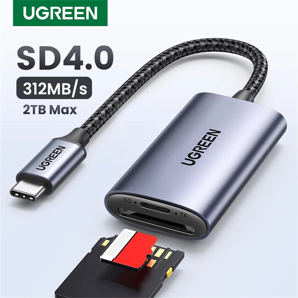 UGREEN 15251 Type-C to SD4.0 / TF4.0 5Gbps Data Transfer Card Reader for Macbook Samsung