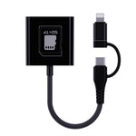 8Pin + Type-C 2 in 1 Card Reader for TF / SD Cards Supports Up to 2TB Compatible with iOS / Android