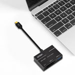 ONTEN OTN-9189 Typ-C till XQD / SD-kortplats + USB 3.0 höghastighetsdataöverföring 3-i-1-kortläsare