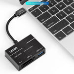 ONTEN OTN-9189 Typ-C till XQD / SD-kortplats + USB 3.0 höghastighetsdataöverföring 3-i-1-kortläsare