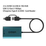 ONTEN OTN-P2 USB-C / USB3.0 UHS2 Dual Card Reader Cfexpress Type-B SDXC High-Speed Data Transfer Adapter
