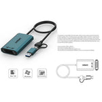ONTEN OTN-P5 USB-C / USB 3.0 to Dual SD Card Reader UHS-II Data Transfer Adapter for Laptop PC
